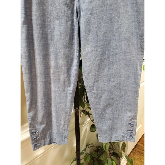 Talbots Womens Blue 100% Cotton Pockets Flat Front Straight Leg Pants Size 12P - Picture 4 of 15